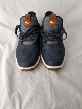 Puma Navy Blue and Brown Golf Shoes